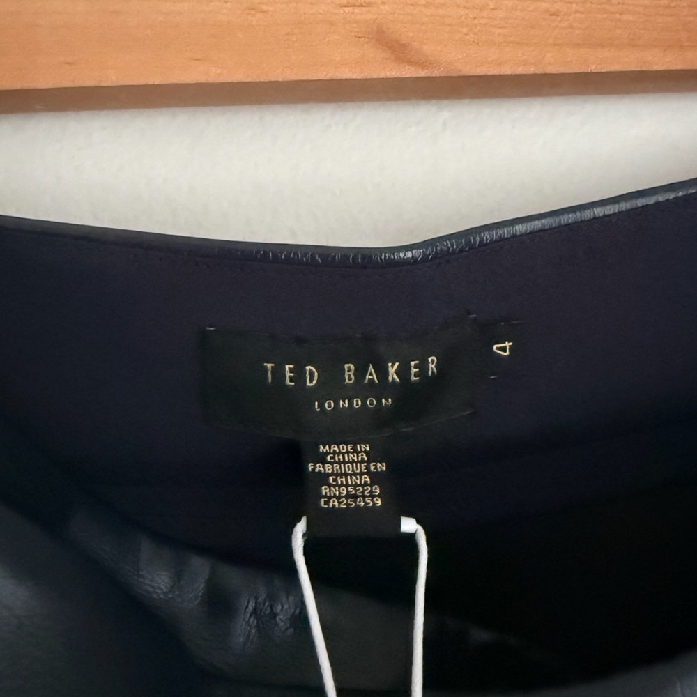 Ted Baker Elii Faux Leather Midi Wrap Skirt in Navy Blue - Picture 10 of 13
